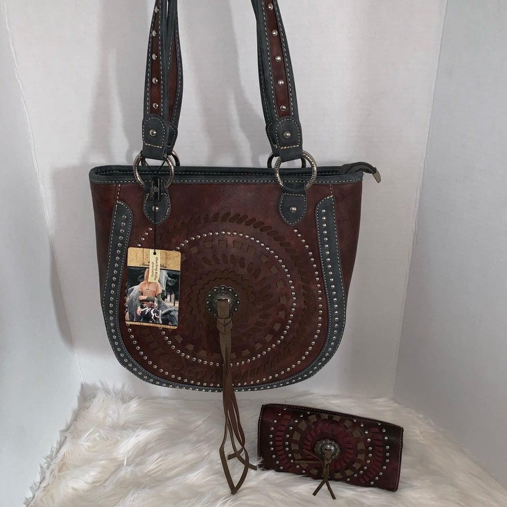 Boho American Bling Tote with Matching Wallet